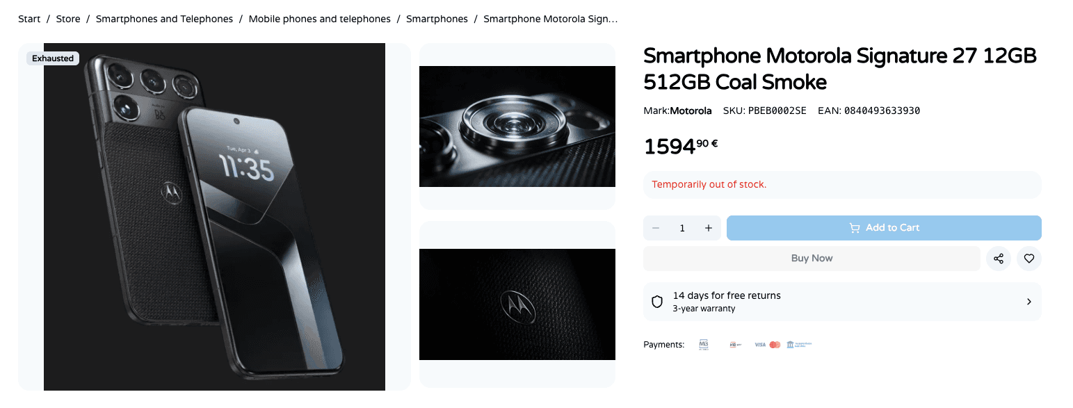 หลุดราคา Motorola Signature 27 เรือธงรุ่นใหม่ส่อแววแพงกว่าคู่แข่ง